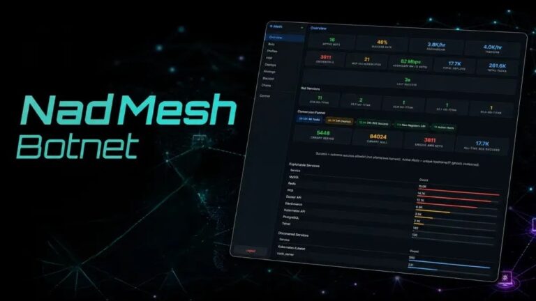 شبكة NadMesh: بوت نت جديد يستهدف خدمات الذكاء الاصطناعي المكشوفة لسرقة مفاتيح السحابة وتوكينات Kubernetes